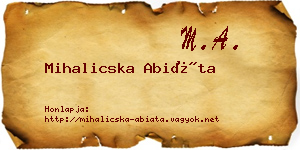 Mihalicska Abiáta névjegykártya